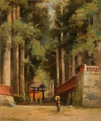 Allee der Kryptomerien zum Tempel von Fiaharajinshu, Nikko, Japan, 1890